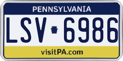PA license plate LSV6986