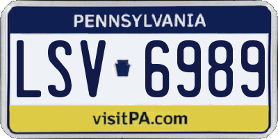 PA license plate LSV6989
