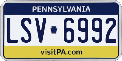 PA license plate LSV6992