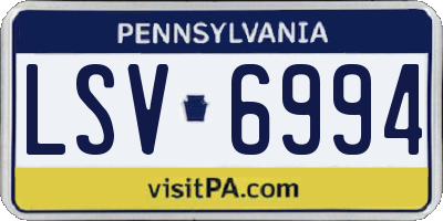 PA license plate LSV6994