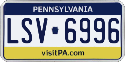 PA license plate LSV6996