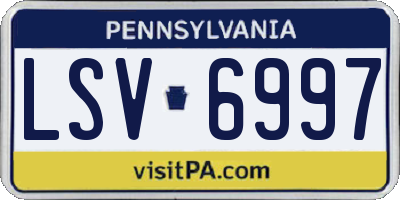 PA license plate LSV6997