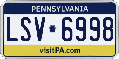 PA license plate LSV6998