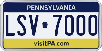 PA license plate LSV7000