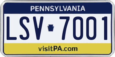 PA license plate LSV7001