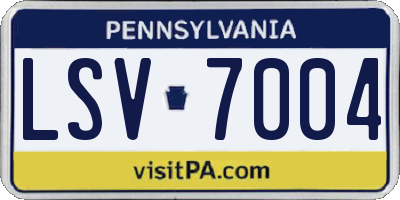 PA license plate LSV7004