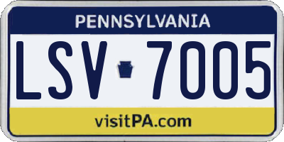 PA license plate LSV7005