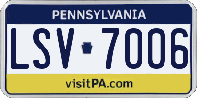 PA license plate LSV7006