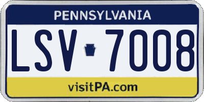 PA license plate LSV7008
