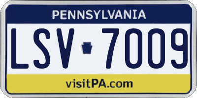 PA license plate LSV7009