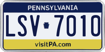 PA license plate LSV7010