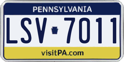 PA license plate LSV7011