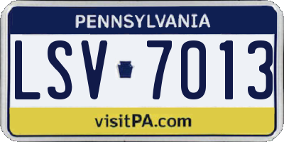 PA license plate LSV7013