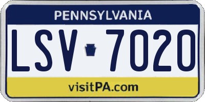 PA license plate LSV7020
