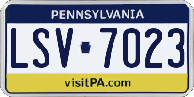 PA license plate LSV7023