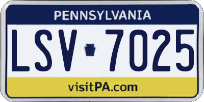 PA license plate LSV7025