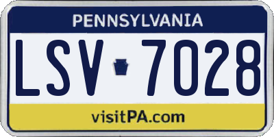 PA license plate LSV7028
