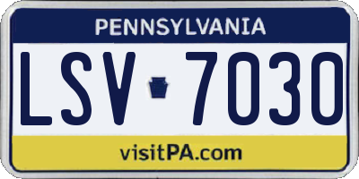 PA license plate LSV7030