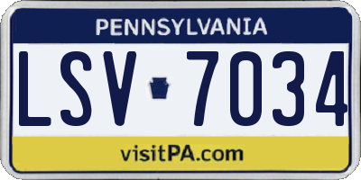 PA license plate LSV7034