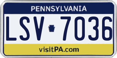 PA license plate LSV7036