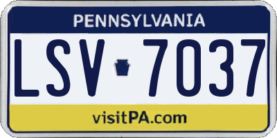 PA license plate LSV7037