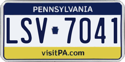PA license plate LSV7041