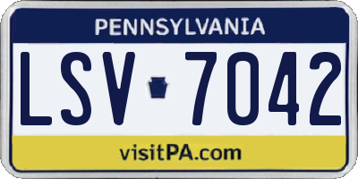 PA license plate LSV7042