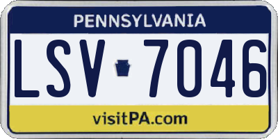 PA license plate LSV7046