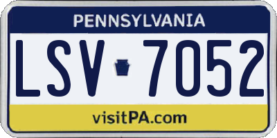 PA license plate LSV7052