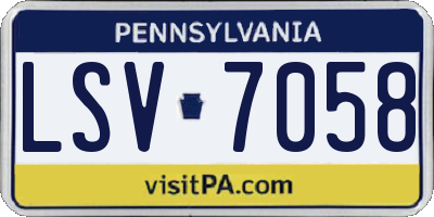 PA license plate LSV7058