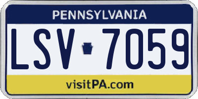PA license plate LSV7059