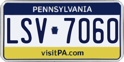 PA license plate LSV7060