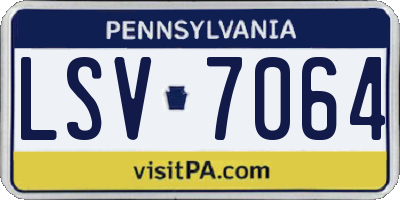 PA license plate LSV7064