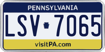 PA license plate LSV7065