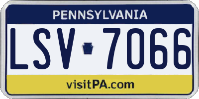 PA license plate LSV7066