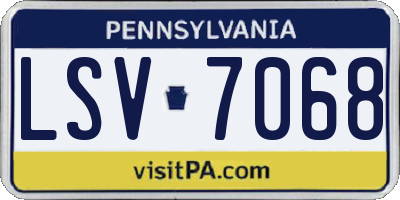 PA license plate LSV7068