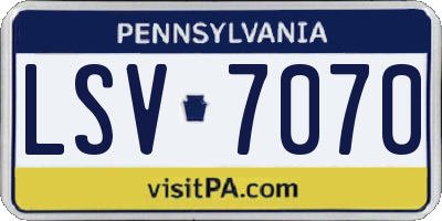 PA license plate LSV7070