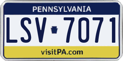 PA license plate LSV7071