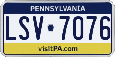 PA license plate LSV7076