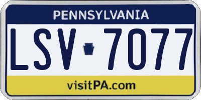 PA license plate LSV7077