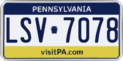 PA license plate LSV7078