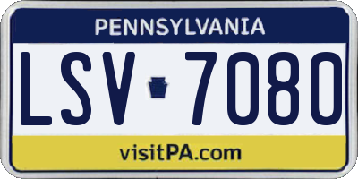 PA license plate LSV7080