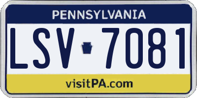 PA license plate LSV7081