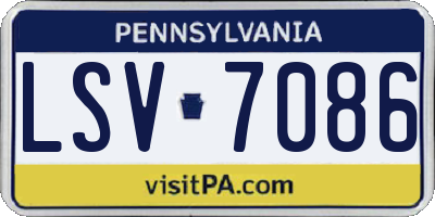 PA license plate LSV7086
