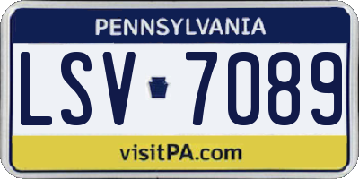PA license plate LSV7089