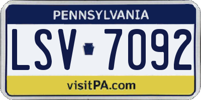 PA license plate LSV7092