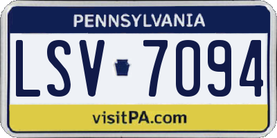 PA license plate LSV7094