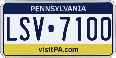 PA license plate LSV7100