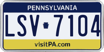 PA license plate LSV7104
