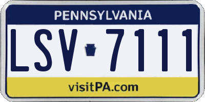 PA license plate LSV7111